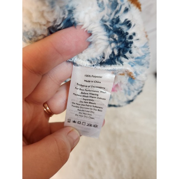 Eddie Bauer Womens Multicolor Geometric Long Sleeve Fleece Pullover Sweater Sz M - Picture 4 of 6